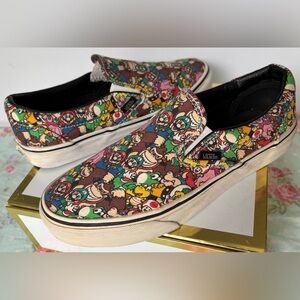 Vans x Super Mario Bros. Game Over Sneakers Unisex Slip On Women’s size 8.5